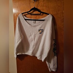 PINK Victoria's Secret White Logo Sweatshirt